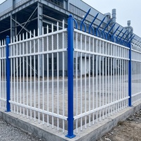 Clôture de sécurité en acier anti-escalade de haute qualité avec revêtement en poudre écologique pour la protection des jardins, des cours et des parcs (modélisation 3D)