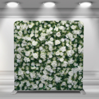 Support de toile de fond photo portable imprimé double face en tissu tendu, type housse de coussin pour stand d'exposition, écologique