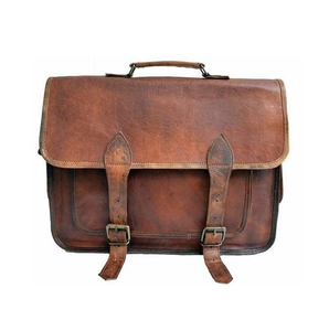 Elegante bolso para portátil de cuero genuino, fabricado con 100% cuero puro, con una estructura elegante y un cómodo soporte para el hombro. - Product Image 1