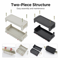 Boîtier de guidage sur rail DIN personnalisé, boîtier électrique en plastique noir/blanc avec couvercle de borne, service de taille personnalisée OEM