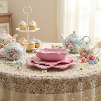 Assiettes décorées à bordure perlée en mélamine blanche écologique à deux niveaux, personnalisées haut de gamme, vente en gros, pour gâteaux, mariages et fêtes d'anniversaire