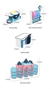 Casa de juegos para interiores, gabinete de Hospital para mascotas para niños, para casa de muñecas, escenario de simulación de ver a un médico para animales pequeños, juego de simulación de madera - Product Image 2