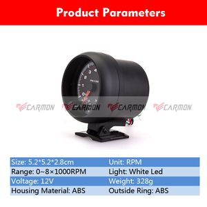 Racing Car tachometer 8000rpm 12V tốc độ quay chỉ số tự động đo cho xe - Product Image 2