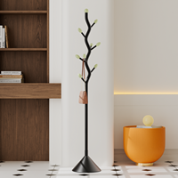 Porte-manteau sur pied noir de style minimaliste pour la maison, chambre, salon, entrée, et support à sacs