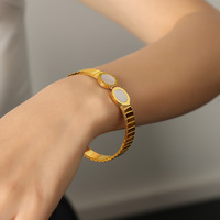 Pulsera elástica apilable de hueso de serpiente con malaquita, ónix y conchas, brazaletes con números romanos para mujer, pulsera de acero inoxidable tipo correa de reloj