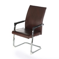 Chaise de visiteur de conférence en porte-à-faux cuir noir en gros d'usine en Chine