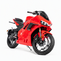 5000W Electric Sportbike Motorcycle 72V Mid Drive Chain ABS Red Racing E-Moto Gold Inverted Fork Dual Disc Adult