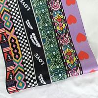 Pita Polyester Warna-warni Kustom Dua Sisi untuk Tali Tas, Pita Jacquard Nilon Imitasi