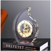 Horloge modèle de bâtiment 3D gravée sur mesure, durable, de la marque JY Crystal Crafts, avec boîte cadeau, pour les cadeaux d'anniversaire d'entreprise