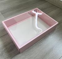 Boîte de présentation dorée avec couvercle transparent, grande boîte pliable en carton doré pour cadeaux, souvenirs, pâtisseries, snacks, traiteur