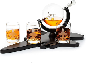 베스트셀러 저렴한 맞춤형 850ml 와인 잔 항공 테마 바 장식 선물을 포함한 항공기 모양의 위스키 세트 - Product Image 6