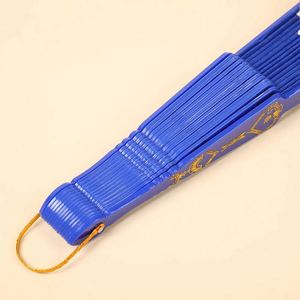 Éventail pliant artisanal en poudre d'or style chinois 2025, cadeau de mariage, éventail à main en plastique pour la danse, 23x42cm - Product Image 5