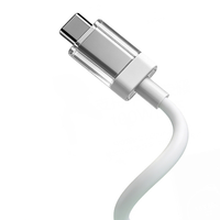 Kabel Data Pengisian Cepat 65W dengan Konektor Tipe-C Transparan, Kompatibel dengan Ponsel Apple, Huawei, dan Android