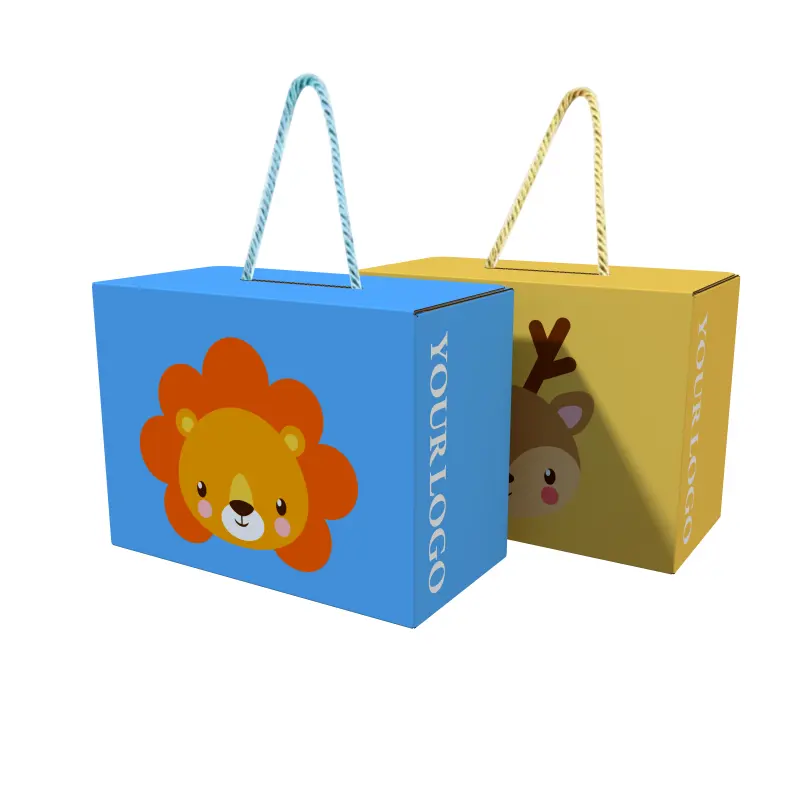 Boîte à jouets intelligente avec logo personnalisé avec corde Blocs de construction éducatifs Boîtes en papier Carton cadeau artisanal pour enfants