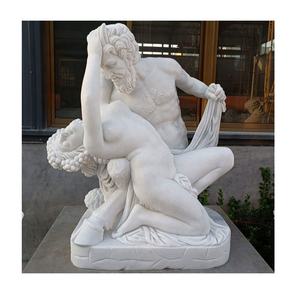 Famosa statua di figura occidentale a grandezza naturale in marmo bianco nudo amore coppia statua pietra signora nuda con scultura uomo - Product Image 1