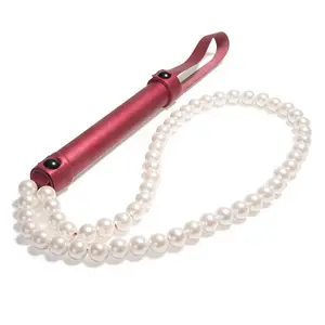 BDSM Leather Pearl Horse Whip Bondage Fetish Alternative Flirting Slapping Tools SM Adult Sex Toys For Couples