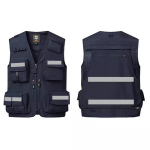 Gilet de travail réfléchissant à plusieurs poches, vêtements de sécurité pour travaux d'ingénierie, de construction et d'extérieur - Product Image 1
