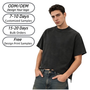 TKAN691D T-shirts vintage style streetwear personnalisés, effet délavé, grande taille, coupe ample, 100% coton, poids lourd, coupe ample pour hommes - Product Image 1