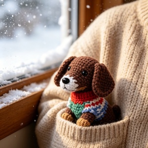 Llavero de peluche de perro marrón tejido a mano con suéter a cuadros multicolor, accesorio <span class=keywords><strong>para</strong></span> bolso, <span class=keywords><strong>mini</strong></span> colgante de animal <span class=keywords><strong>para</strong></span> mochila y bolso de mano - Product Image 4