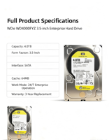 Disque dur SATA CMR d'entreprise 3,5 pouces Or, garantie 3 ans, 7200 tr/min, pour surveillance, métal, 1 To-4 To, stockage pour DVR NVR de bureau