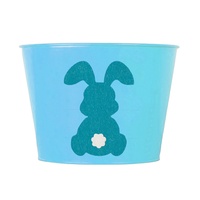 Pot de fleurs en métal suspendu en forme de lapin de Pâques, revêtement poudré, 1,2 gallon
