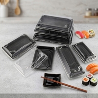 Boîte à sushi de style japonais de luxe, plateau bento rectangulaire avec couvercle anti-buée pour restaurant