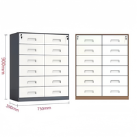 Armoire de rangement de bureau en gros, armoire courte en acier avec 12 tiroirs, casier métallique