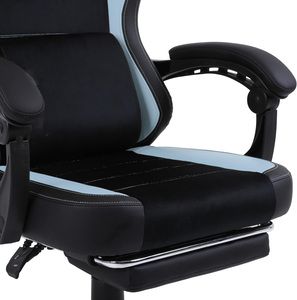 Silla de Oficina Grande, Premium, Suave y Duradera, con Logotipo OEM de Anji, Silla de Juego de Cuero Negro y Azul, Cómoda, con Elevación, para Sala de Juegos - Product Image 4