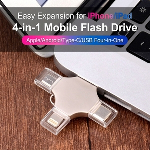 Clé USB 4-en-1 personnalisée en gros, <span class=keywords><strong>cadeau</strong></span> promotionnel, haute vitesse USB 2.0 3.0, 64/128 Go, en métal, carte mémoire, clé USB, <span class=keywords><strong>cadeau</strong></span> - Product Image 5
