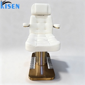 KISEN Beauty <b>Lash</b> <b>Bed</b> Spa Salon Eyelash Chiropractic Massage <b>Table</b> Custom Adjustable Electric Brown LED Portable Foldable 3 - Product Image 1