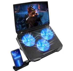 2025 Dropshipping Shopify Neuer Dreifach-2.0-USB-Anschluss 2 LED-Kühlventilatoren Laptop-Kühler-Pad Smartphone-Ständer für 15,6-Zoll-Laptops - Product Image 2