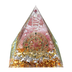 Pyramide en cristal blanc, pilier en résine époxy, artisanat Feng Shui, ornement de bureau, décoration de salon, cadeau d'anniversaire - Product Image 5