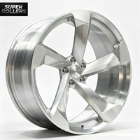 Super Rollers 522M, Llantas de Aleación de Aluminio Forjado de 5 Radios, Color Plata Brillante, Rines Personalizados de Alto Rendimiento para Audi, BMW, Mercedes, de 17 a 24 Pulgadas
