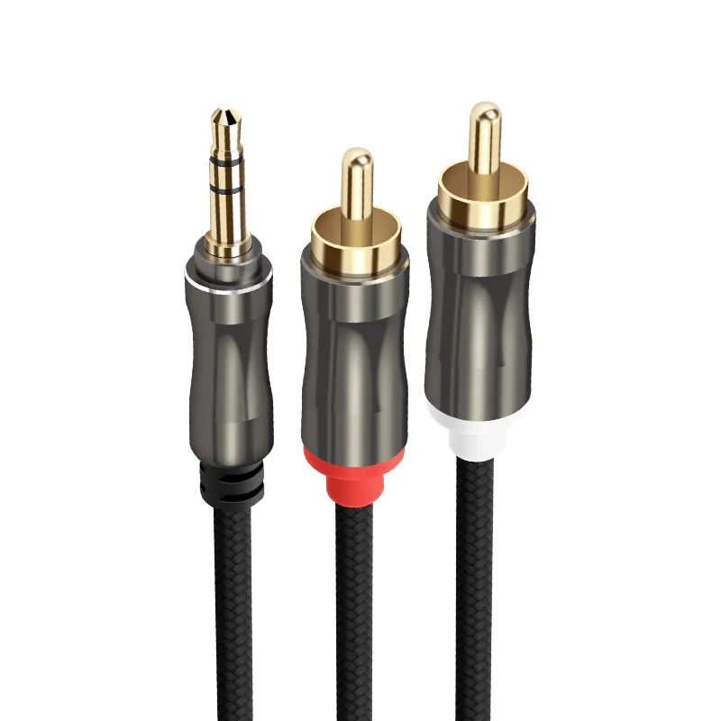 Customized RCA Cable HiFi Stereo 2RCA To 3.5mm Audio Cable AUX RCA Jack 3.5 Y Splitter 1M 1.5M 2M 3M 5M