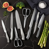 Ensemble de couteaux de cuisine Kuisine Black 15 pièces avec aiguiseur intégré, bloc à couteaux en acier inoxydable, couteau de chef ultra-affûté, couverts de cuisine