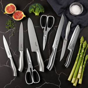 Set di Coltelli da Cucina Kuisine Nero 15 Pezzi con Affilatore Integrato, Blocco Portacoltelli in Acciaio Inox, Coltello da Chef Ultra Affilato, Posate da Cucina - Product Image 6