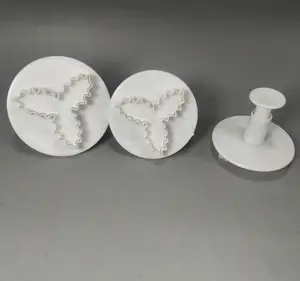 Set Pemotong Kue Kering Plastik untuk Dekorasi Pemotong & Emboss Langsung dengan Pegangan Pegas Pegas Pemotong Kue Plunger