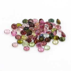 Gema de turmalina Natural para fabricación de joyas, máquina de forma redonda de colores combinados, precio al por mayor - Product Image 1