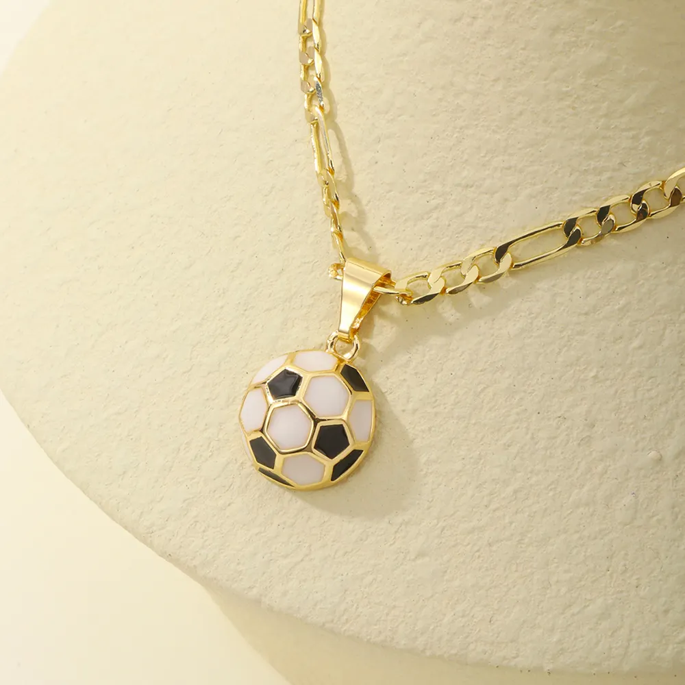 SISIYU Luxus Dubai 18 K 24 K Original Olympische Spiele vergoldete Fußball-Schmuckketten Halsketten für Damen Goldkette 10 K