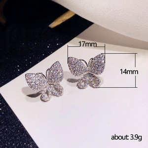 Eleganti orecchini a forma di farfalla per donna, gioielli per le orecchie in stile scintillante - Product Image 5