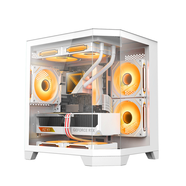Ruix Fish Tank Mini Full View Sea View Gaming PC I7 Assembly Case ATX Gaming Case Desktop Micro ATX Computer Cabinet