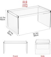Table basse en acrylique moderne, transparente, rectangulaire, en lucite, pour salon