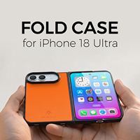 Étui en cuir PU à motif croisé pour iPhone 18 Ultra, avec double fermeture à charnière et protection de l'appareil photo exposé
