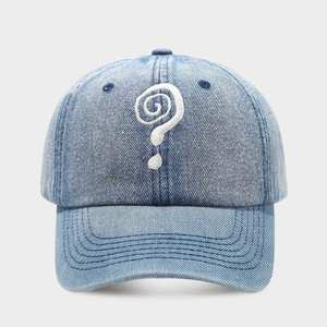 Casquette de baseball en jean avec motif point d'interrogation, style urbain, pour hommes et femmes, casquette de baseball incurvée pour l'extérieur - Product Image 1