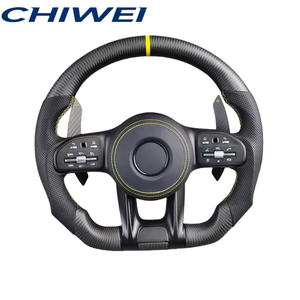 Cuir en fibre de carbone pour volant pour <span class=keywords><strong>Mercedes</strong></span> pour GT GLB GLC GLE Classe G E300 - Style sport racing - Product Image 3