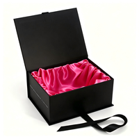 Boîte à perruques magnétique de luxe personnalisée avec doublure en satin et ruban en soie, boîte de rangement pour extensions de cheveux, emballage pour perruques en cheveux naturels de marque