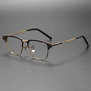 Célèbre marque Designer lunettes de soleil titane plein cadre lunettes chic carré ombre demi-cadre 2024 Logo personnalisé lunettes démo <span class=keywords><strong>Le</strong></span> - Product Image 1