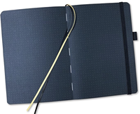 Cahier A5 à couverture rigide Bullet Dotted Journal-160 pages à grille de points 150g Papier noir-Couverture rigide en cuir PU noir 5.75 "X 8.5" et G