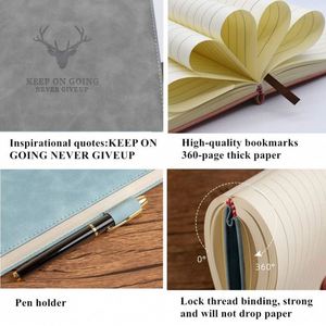 Custom Logo Simple Book Hardcover Printed Leather <b>Diary</b> Planner Premium Quality Notebooks Durable Leather Cover Custom Color - Product Image 3