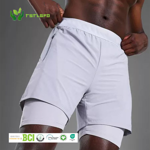 กางเกงขาสั้นรัดกล้ามเนื้อกีฬา2-in-1สำหรับผู้ชายกางเกงขาสั้นออกกำลังกายในยิมขนาด5นิ้วออกแบบได้เองสไตล์ลำลอง - Product Image 1